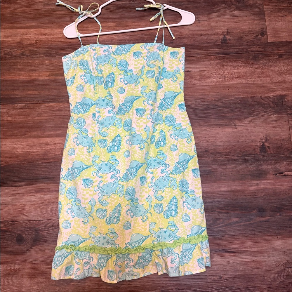 Lilly Pulitzer Blue and Green Floral Dress